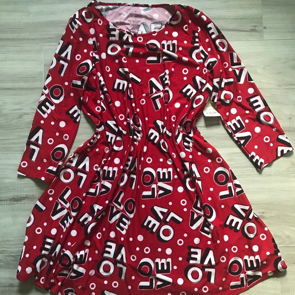 Red "Love" St. John's Bay Flowy Dress